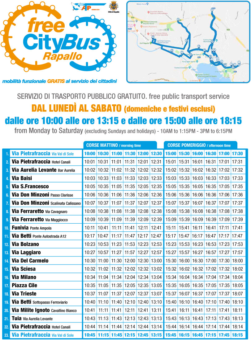 Mappa percorsi FreeCityBus